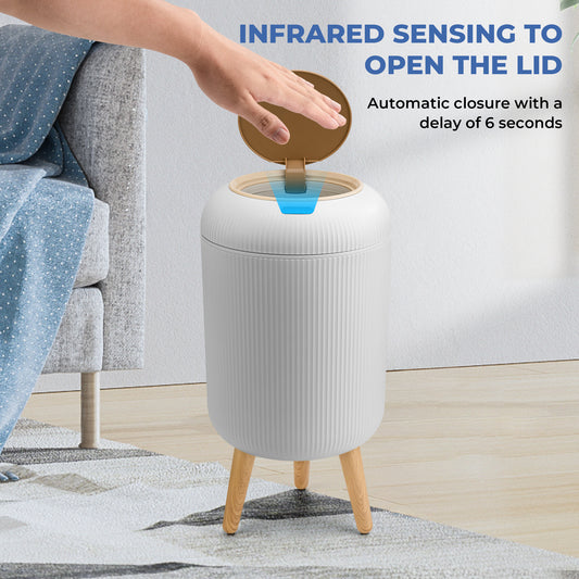 Pukomc Smart Sensor Wastebasket, Convenient and Hygienic Easy to Use, Technology Sensor Waterproof Wastebasket Plastic Trash can for Kitchen, Bathroom, Bedroom, Living Room, Office and Outdoor