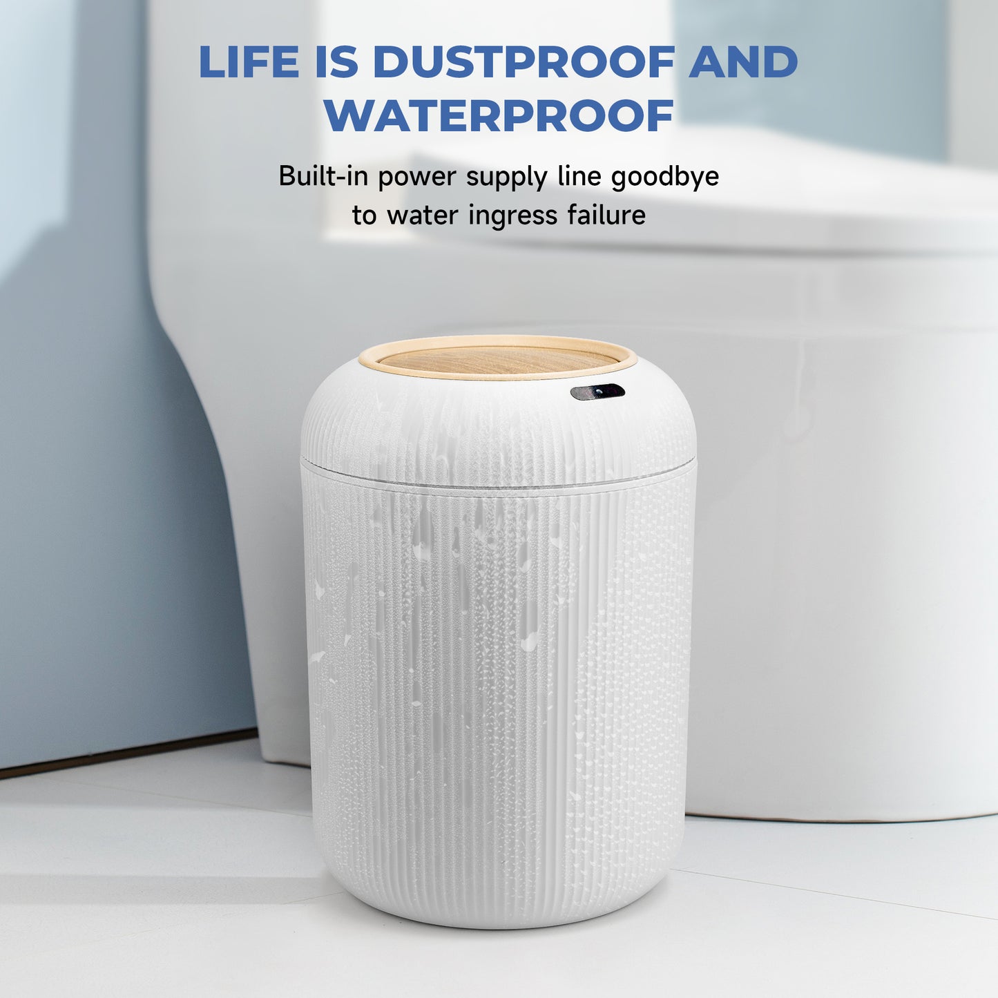 Pukomc Smart Sensor Wastebasket, Convenient and Hygienic Easy to Use, Technology Sensor Waterproof Wastebasket Plastic Trash can for Kitchen, Bathroom, Bedroom, Living Room, Office and Outdoor