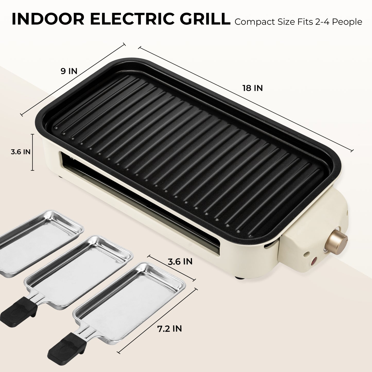Pukomc Electric Indoor Grill,2 in 1 Indoor Grills for Kitchen with Grill Net & Non-Stick Cooking Removable Plate, Temperature Control, Dishwasher Safe, 1500W Smokeless barbecue